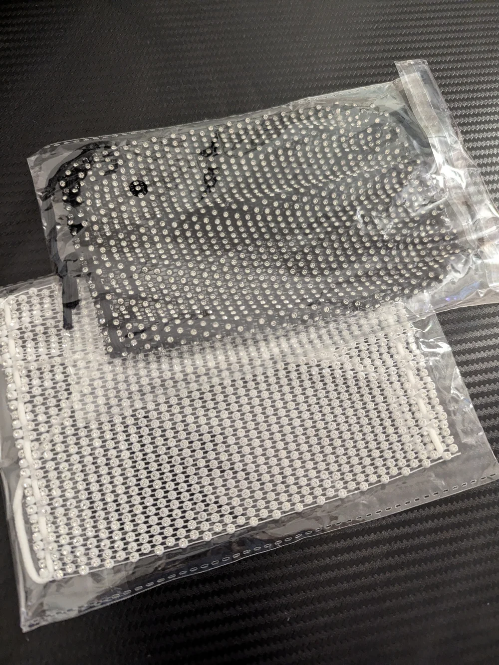 2 Rhinestone Face Masks